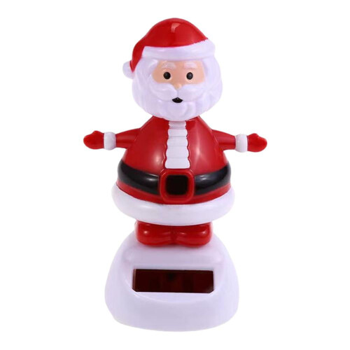 Solar Christmas Dancing Toy Bobblehead for Car Dashboard