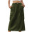 Dames denim cargo rok legergroen hoge taille elastische pasvorm 1