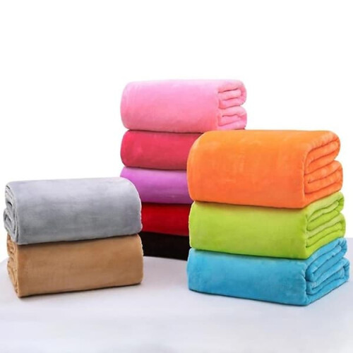 Flannel Blanket Soft Warm Winter Bedding Orange 1