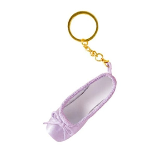 Porte-clés chaussons de ballet en satin violet 1