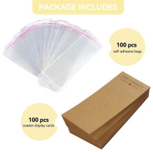100Pcs Car Coaster Packaging for Selling, Sublimation Car Coasters Card with 100Pcs Bags, Sublimation Blanks Accessories