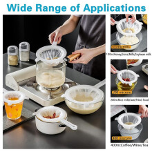 3 Piezas 100/200/400 Malla Cocina Nuez Leche Colador de Malla Ultrafina Filtro de Malla de Nailon Cuchara para Leche de Soja Coladores de Café