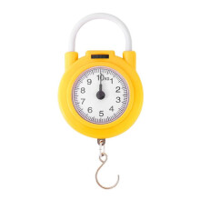 BáScula de Esfera MecáNica PortáTil de 10 Kg BáScula Colgante/BáScula de Cocina Gancho Colgante BáScula Multiusos con Cinta MéTrica Amarilla