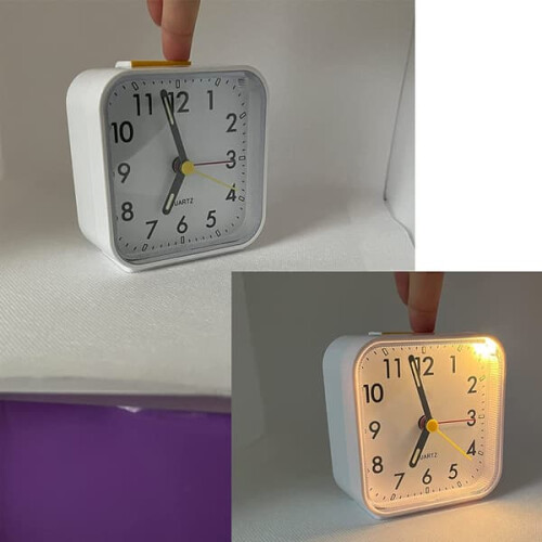 Analog Alarm Clock with Light and Snooze Function White 2