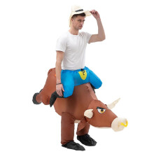 Traje de Touro InfláVel Adulto Passeio Na Vaca OX Suit Blow  Clothing para Halloween Cosplay Party Dress EngraçAdo Mascote Extravagante