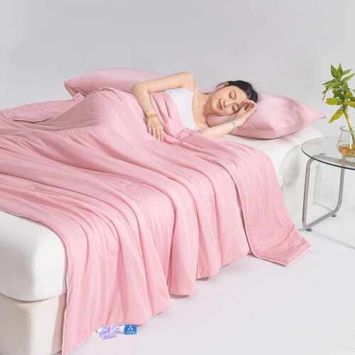 Summer Quilt Cotton Queen 200x150cm Pink 2