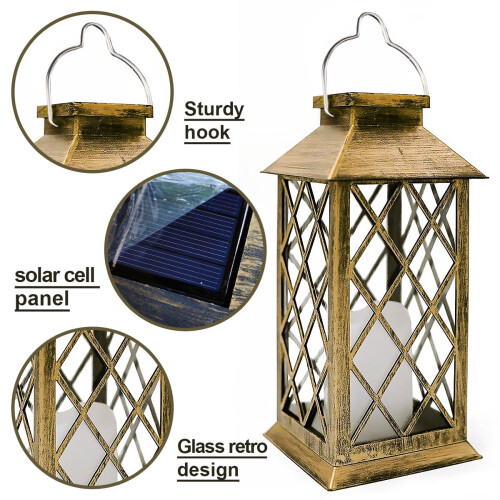 Lanterna solar externa LED sem chama, pacote com 4 unidades. 1