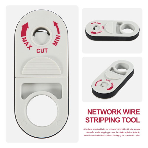 Universal Network Wire Stripping Tool for Cat5E, Cat6,Cat7, Cat8 - Coaxial Cable Stripper, Pocket Cable Stripper Tool 2