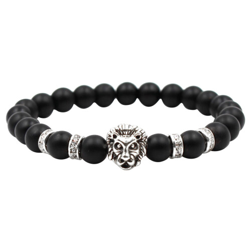 TUOBARR Sort Matteret Sten Armbånd 8mm 1
