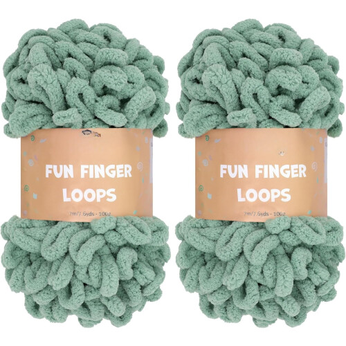 Fir Chenille Bulky Loop, 7,6 yarzi, 3,5 oz, pachet de 2, vopsit gri, tie-dye