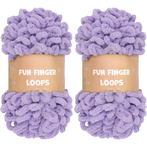 Bulky Loop Garn Mjukt Grå Tie-Dye Chenille 2-pack