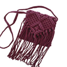 Dámska bavlnená macramé crossbody kabelka fialová