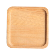 Plateau de service carré pour enfants en bois de hêtre, 13 x 13 x 1,2 cm