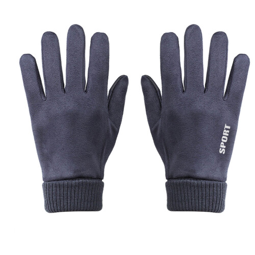 Warme Touchscreen-Winterhandschuhe, Grau/Blau, Unisex