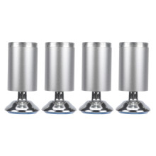 Picioare de mobilier din aliaj de aluminiu, rotunde, reglabile, 4 buc.