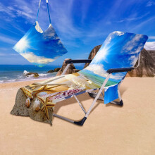 Housses de chaises de plage bohèmes en microfibre avec poches