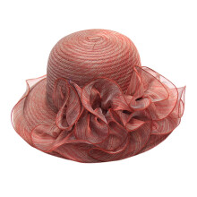 Chapeau de soleil pour femme, idéal pour une fête, un mariage ou un thé, style bibi rouge