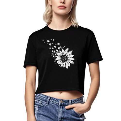 Γυναικείο Crop Top με Φλοράλ Στάμπα από Βαμβάκι XS-XL