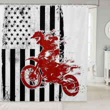 Sada sprchového závesu s americkou vlajkou pre chlapcov 180x204 cm