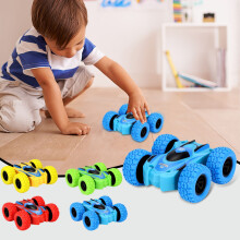 Blaues Monstertruck-Spielzeug – Reibungsbetriebenes Flip-Stuntauto,