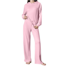 Completo pigiama da donna a due pezzi con cappuccio e pantaloni a gamba larga, taglie S-XL