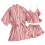 Damen-Schlafanzug-Set aus einfarbigem Polyester-Satin, 3-teilig 1