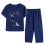 Damen-Pyjama-Set, leinenähnlich, 2-teilig, mit Blumenmuster, kurze 1