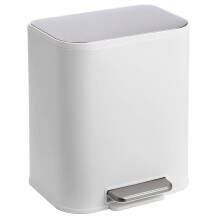 Poubelle de cuisine rectangulaire en acier inoxydable avec couvercle souple