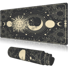 Alfombrilla de ratón para juegos Tarot Fases Lunares Negro Oro 31.5x11.8