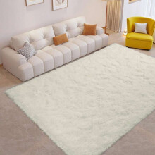 Tapis à poils longs et moelleux, envers en caoutchouc antidérapant, 50 x 80 cm