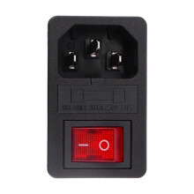 AC-stroomingang, 3-pins, 10A 250V met tuimelschakelaar
