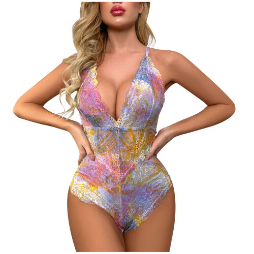 Culaith bodysuit teidí lása le crotch snap do mhná