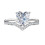 Hjertering-smykker Dame Rhinestone Sølvring Størrelse 11 1