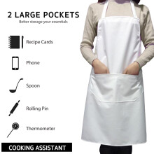 Grembiule da cucina in cotone bianco 65x75 cm