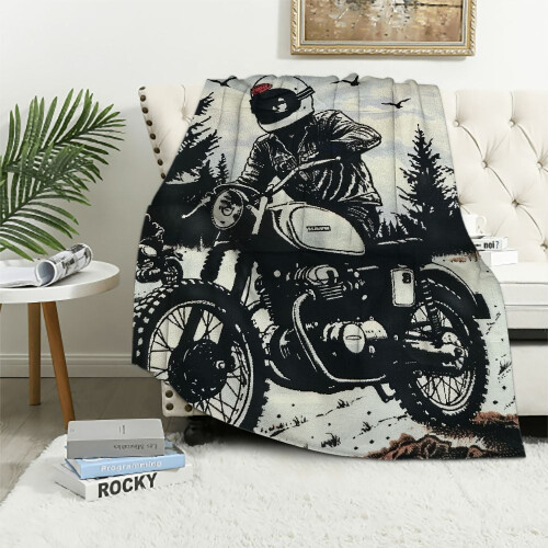 Crossmotor plaid/deken van flanel, 60x80 inch