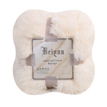 Sherpa Blanket Reversible Faux Fur 31x47 Inches Beige