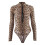 Damesbodysuit met lange mouwen en col, elastisch model 1