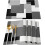 Set de 4 sets de table noirs et gris 30 x 45 cm 1
