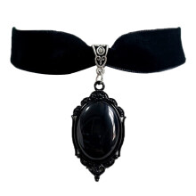Gargantilla de bruja, colgante de terciopelo negro con cristal