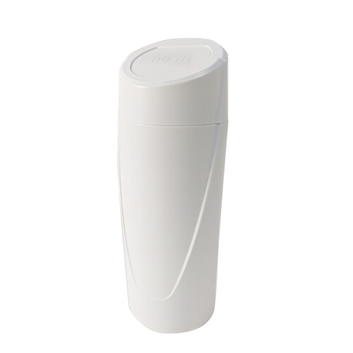 Car Trash Can with Popper Lid, ABS, White 2