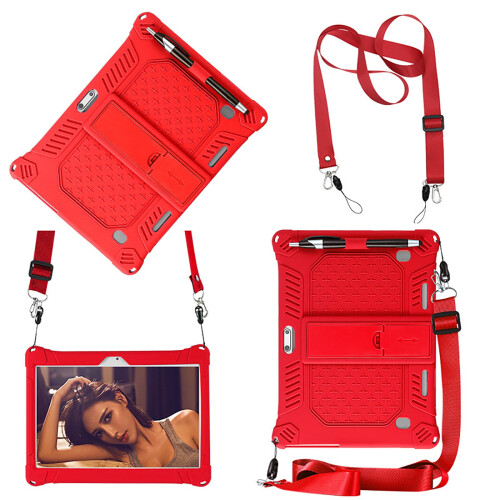 Capa de silicone para tablet com alça para Android de 10 polegadas
