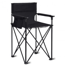 Chaise de camping pliante portable 38 pouces noire