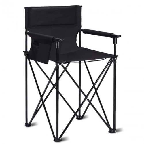 Chaise de camping pliante portable 38 pouces noire