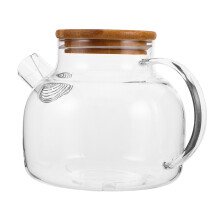 Bule de vidro transparente OUNONA com tampa de bambu, 1,5L