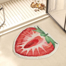 Aardbeien badmat, zacht, absorberend, antislip, 40x60 cm