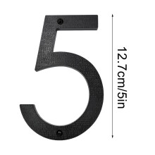 5-calowe nowoczesne, czarne metalowe numery domów