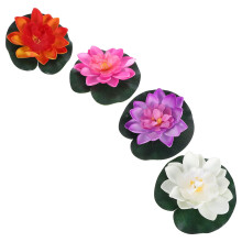 Bláthanna Lotus Saorga Snámha Bána 4 phíosa