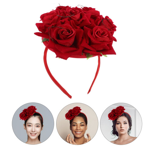 Bandeau rose rouge, accessoire de coiffure tendance, 1 pièce