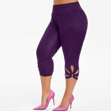 Calça Capri Feminina Plus Size Lisa com Cintura Elástica