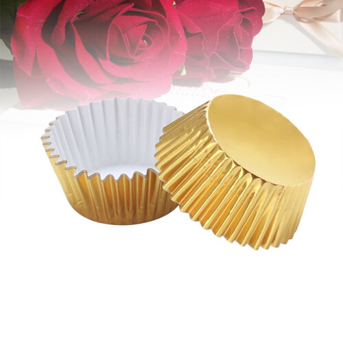 Χαρτάκια για cupcakes Homoyoyo με χρυσό αλουμινόχαρτο 100 τεμάχια